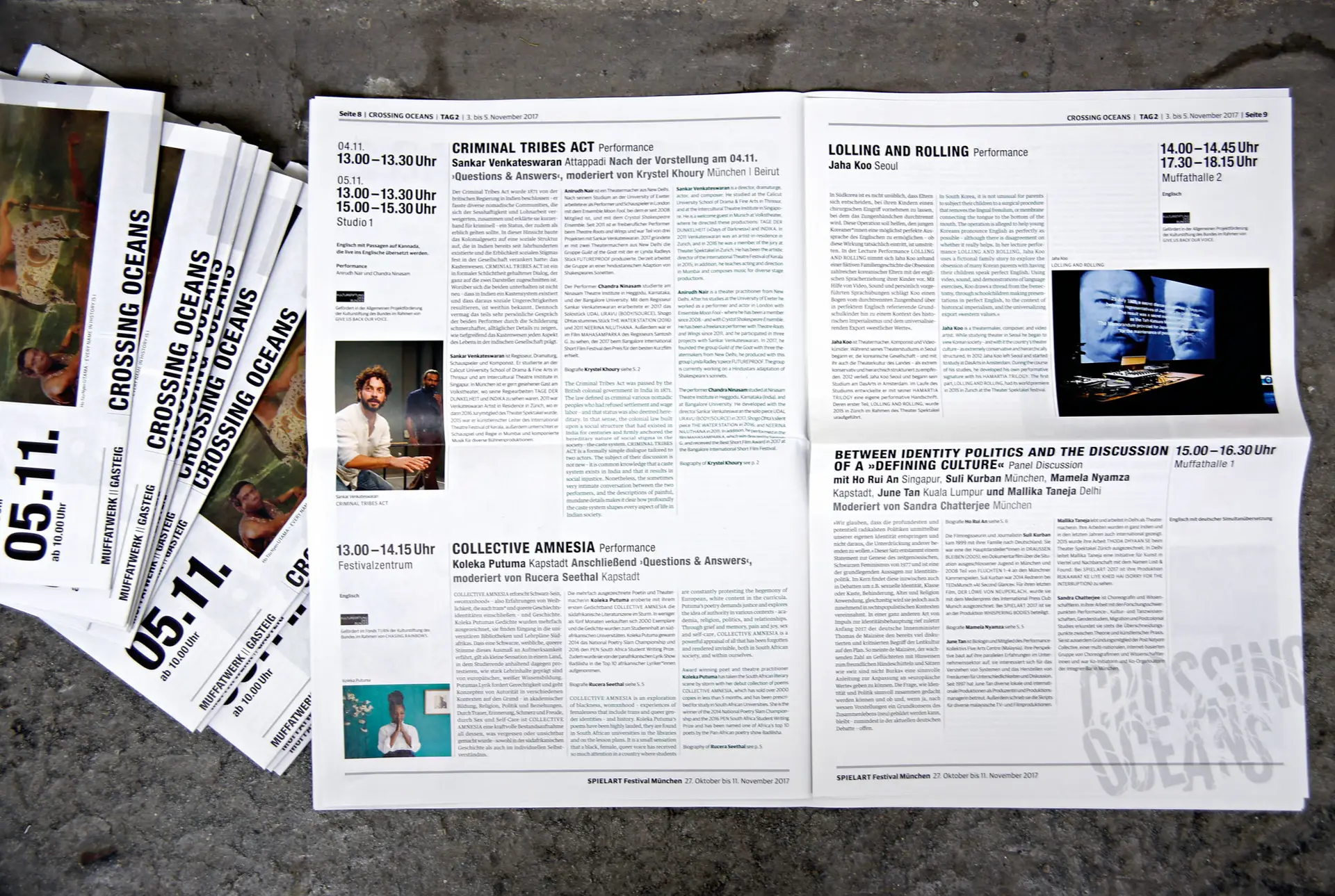 Programmzeitung Sonderprogramm "Crossing Oceans" spielart 2017 theaterfestival München