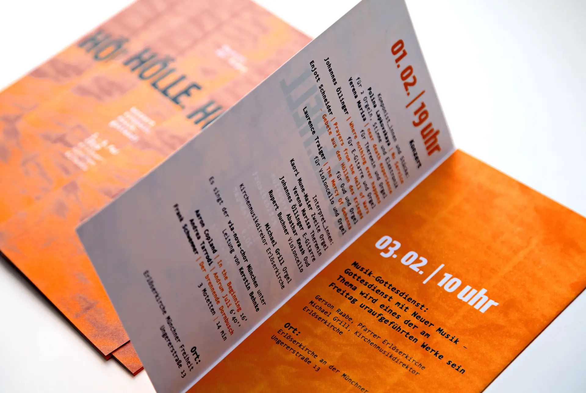 Programmfolder Musik-Gottesdienst Konzert und Symposium evangelische stadtakademie muenchen hoelle hell
