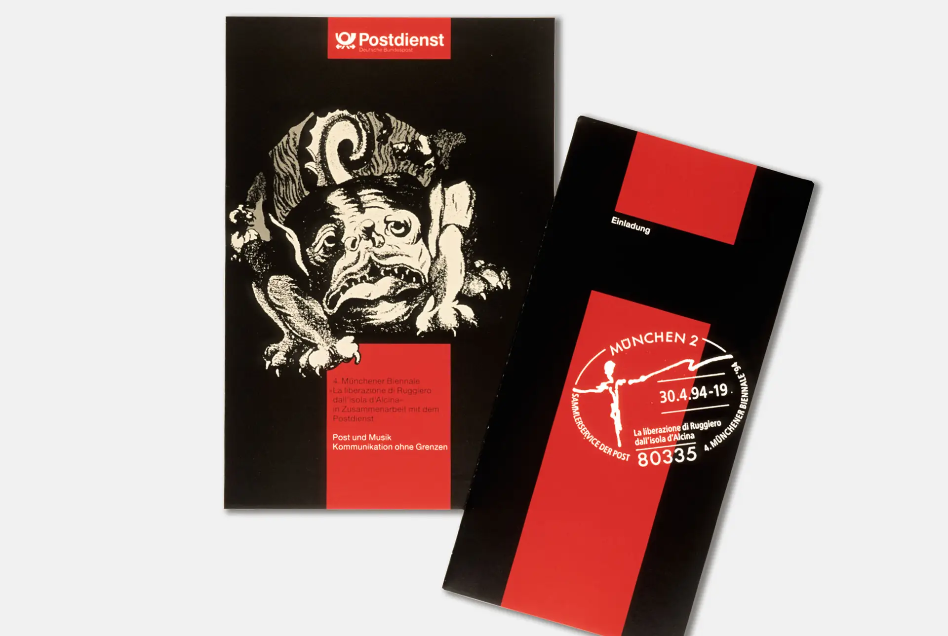 Karte und Sonderstempel 4. Münchener Biennale Internationales Festival für neues Musiktheater München künstlerische Leitung Hans Werner Henze 1994 corporatedesign