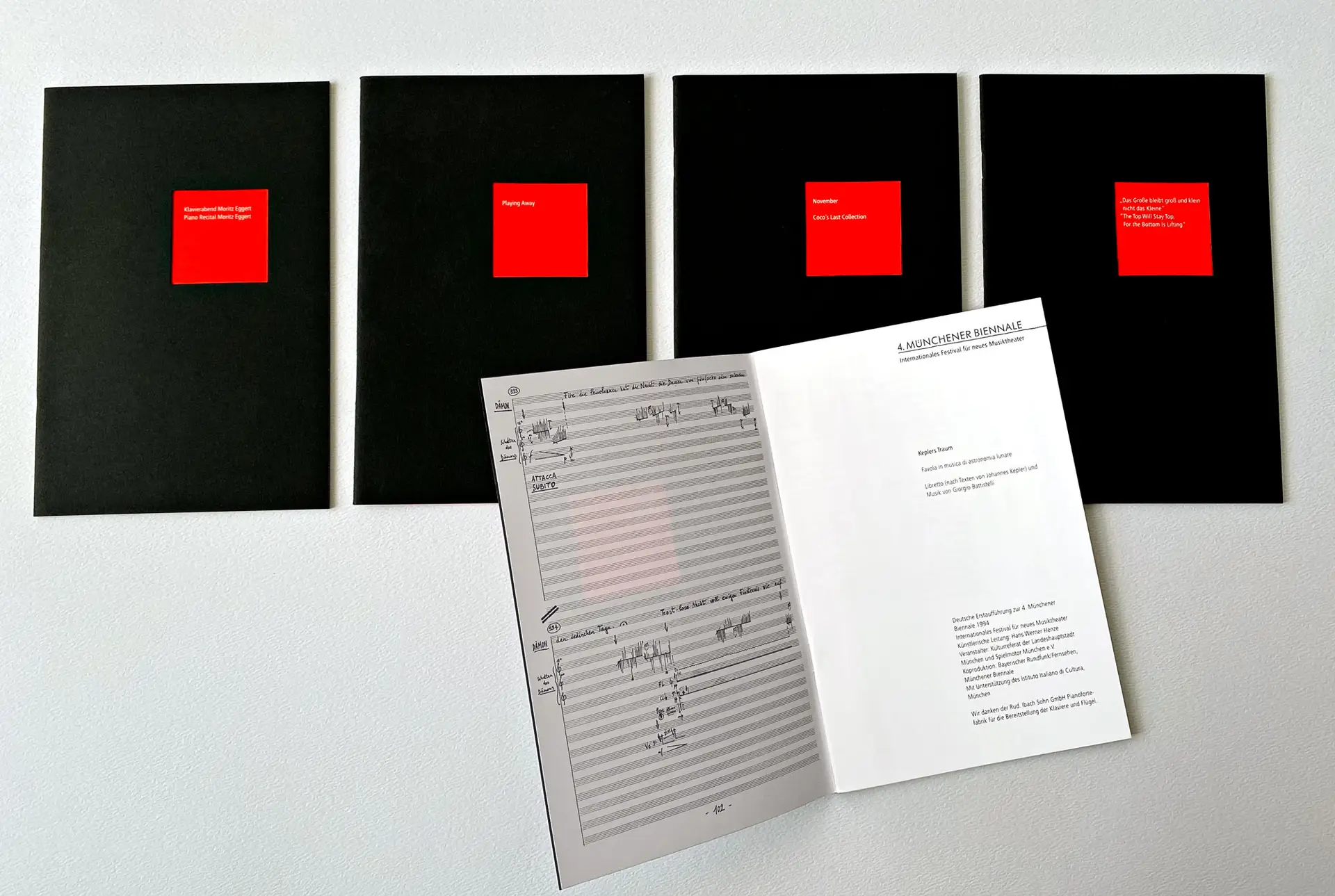 Abendprogramm 4. Münchener Biennale Internationales Festival für neues Musiktheater München künstlerische Leitung Hans Werner Henze 1994 corporatedesign editorialdesign