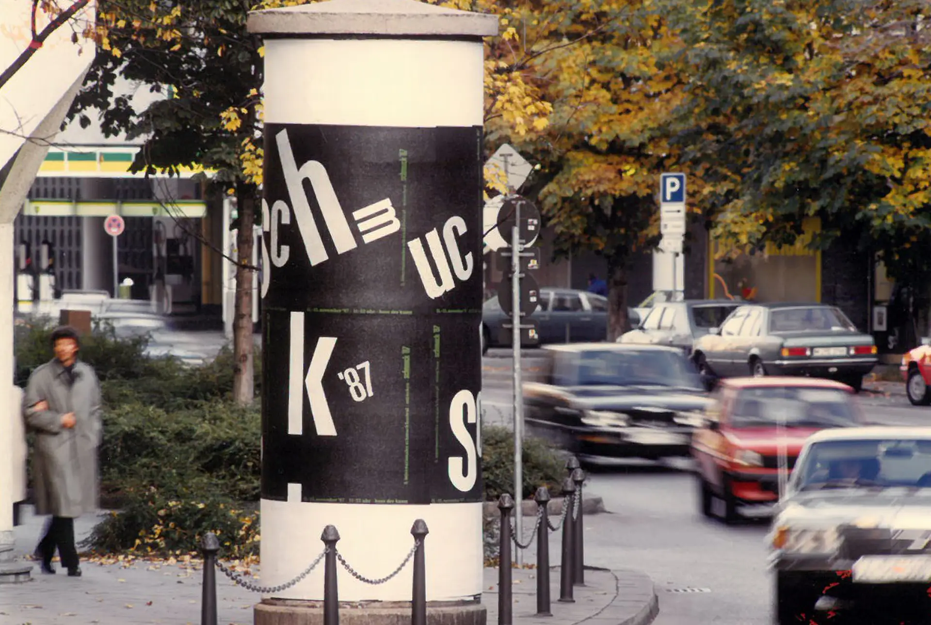 Plakatgestaltung Litfasssäule Schmuck 87 München internationales Schmuckfestival Haus der Kunst corporatedesign